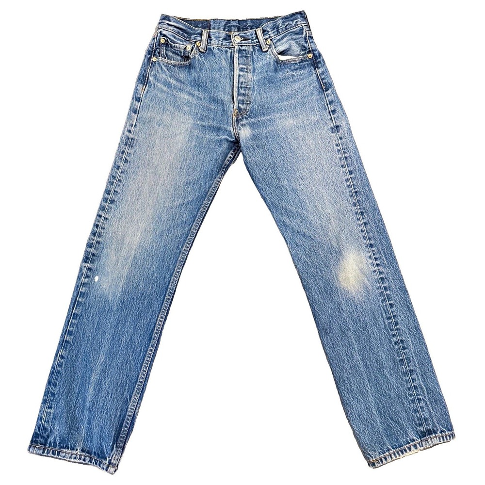Levis 501 Jeans Mens 31x32 Fits 31x28 Medium Wash Button Fly Denim Straight Leg